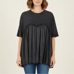 Sewn + Seen Black Tunic Pockets Sz‎ Small